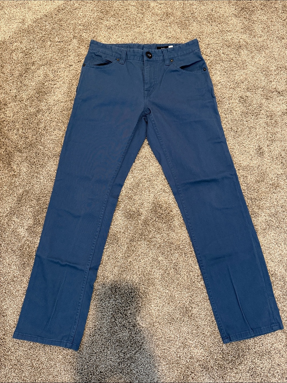 Volcom Solver Modern Straight Pants in Navy Blue